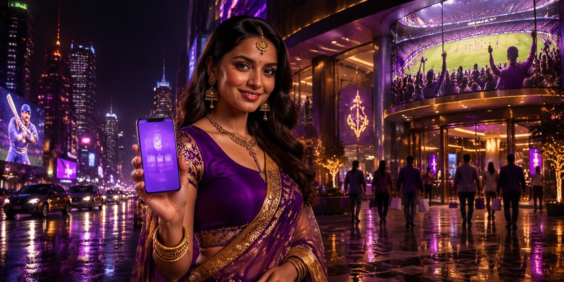Night neon cricket betting scene in Mumbai
