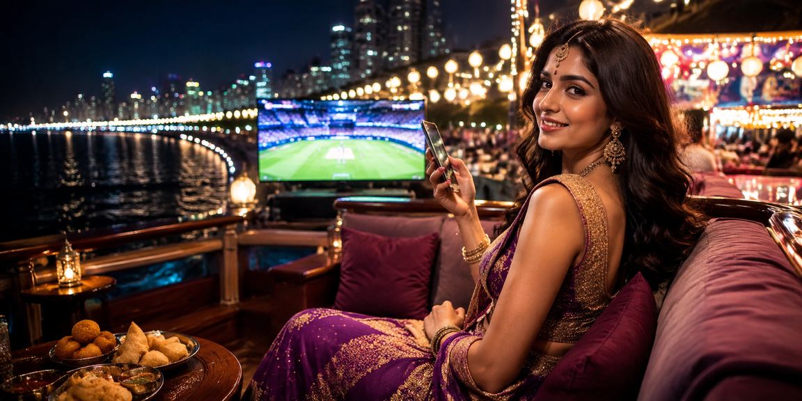 Night market and cricket betting at Mumbai Marine Drive
